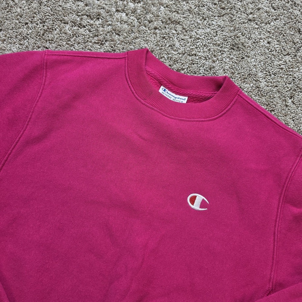 Champion Sweatshirt Womens XS Pink White Pullover Sweater Reverse Weave Ladies